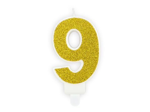 Picture of BIRTHDAY CANDLE GOLD NUMBER 9